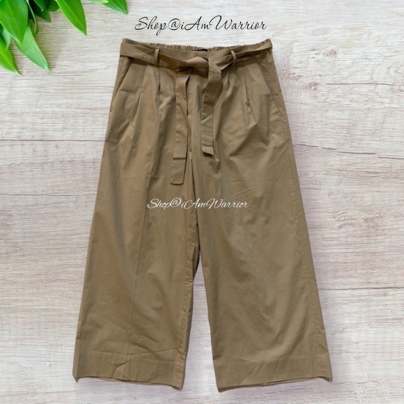 J.Crew tie waist wide leg crop cotton poplin pants *shop@iamwarrior - Picture 4 of 10